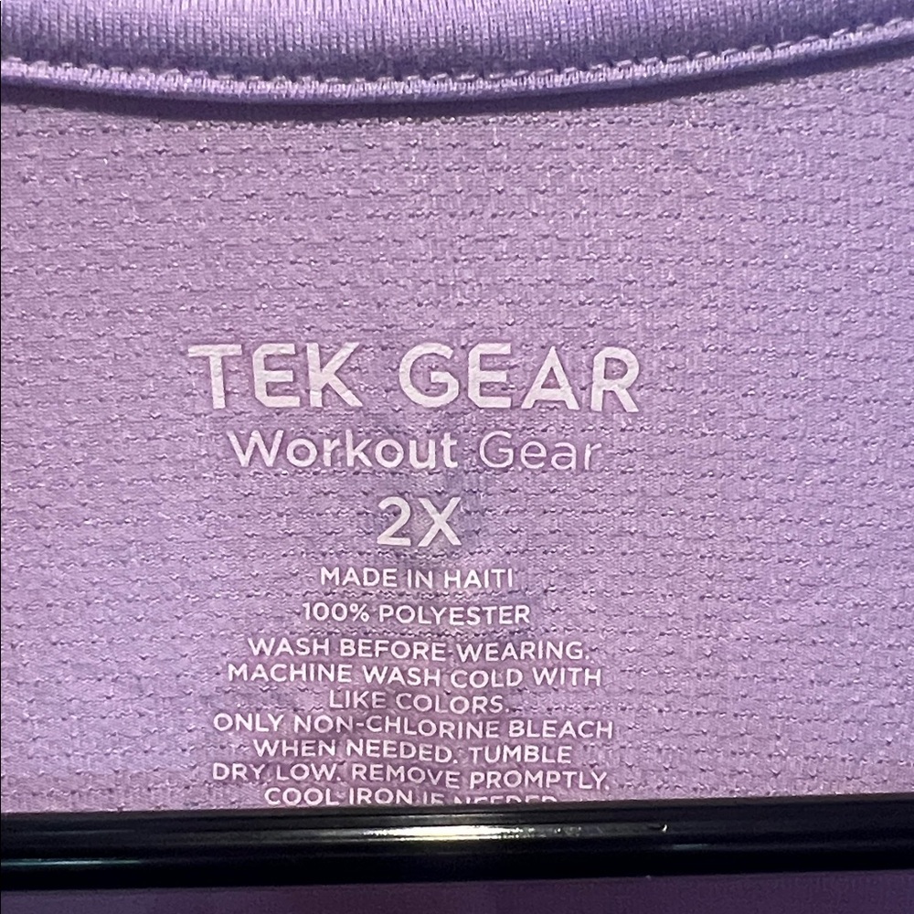 Tek Gear Lavender Activewear Top 2X